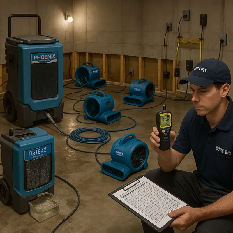 Structural Drying and Dehumidification process in Pennsport, PA